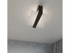 Lámparas de pared Ignis escandinavo de madera/vidrio - 1 fuentes luminosas 4000K - L.43 x A.30 cm - wengué Aplique Para Pared