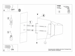 Discount Sollux Lighting Lámparas de pared Litim moderno de acero - 1 fuentes luminosas 4000K - L.12 x A.12 cm - Negro