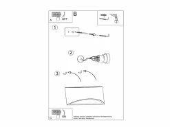 Hot Sollux Lighting Lámparas de pared Litte moderno de cerámica - 1 fuentes luminosas 3000K - L.31,5 x A.14 cm - Blanco