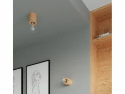 Hot Sollux Lighting Lámparas de pared Nalvado escandinavo de madera - 1 fuentes luminosas 4000K - L.10 x A.10 cm - madera natural Color natural claro
