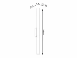 New Lámparas De Pared Pastelo Moderno De Acero - 2 Fuentes Luminosas - L.2,5 X A.50 Cm - Aplique Para Pared