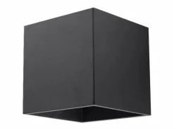 Outlet Sollux Lighting Lámparas de pared Quadx moderno de aluminio - 1 fuentes luminosas 3000K - L.10 x A.10 cm - Negro
