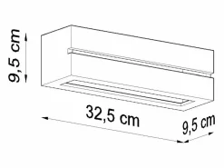 New Lámparas de pared Solara line moderno de cerámica - 1 fuentes luminosas 3000K - L.32,5 x A.9,5 cm - Aplique Para Pared