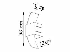 Sollux Lighting Lámparas de pared Solenix moderno de aluminio/vidrio - 1 fuentes luminosas 3000K - L.10 x A.30 cm -