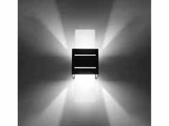 New Sollux Lighting Lámparas de pared Solenix moderno de aluminio/vidrio - 1 fuentes luminosas 4000K - L.10 x A.30 cm - Negro