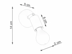 Sollux Lighting Lámparas de pared Synfex minimalista de acero - 1 fuentes luminosas 4000K - L.8 x A.14 cm -