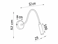 Hot Lámparas de pared Xilar moderno de acero - 1 fuentes luminosas 3000K - L.8 x A.52 cm - Aplique Para Pared