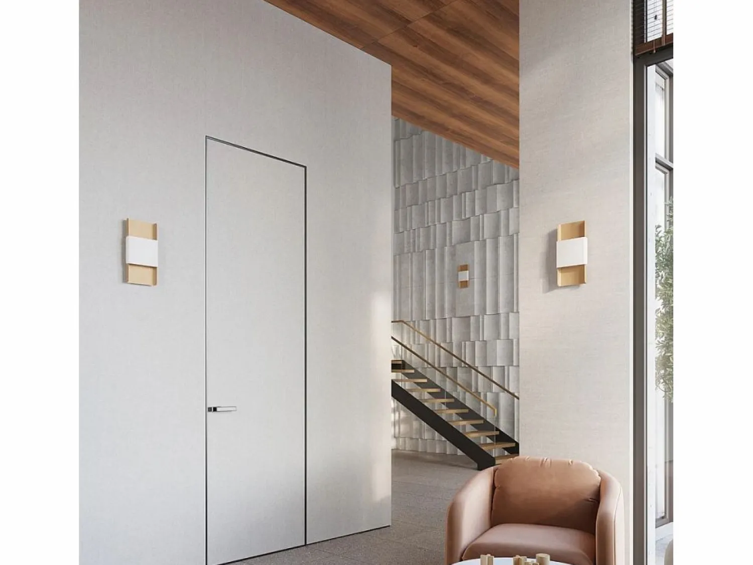 Best Lámparas de pared Zelfon moderno de acero - 2 fuentes luminosas 3000K - L.20 x A.40 cm - oro/blanco Plafón