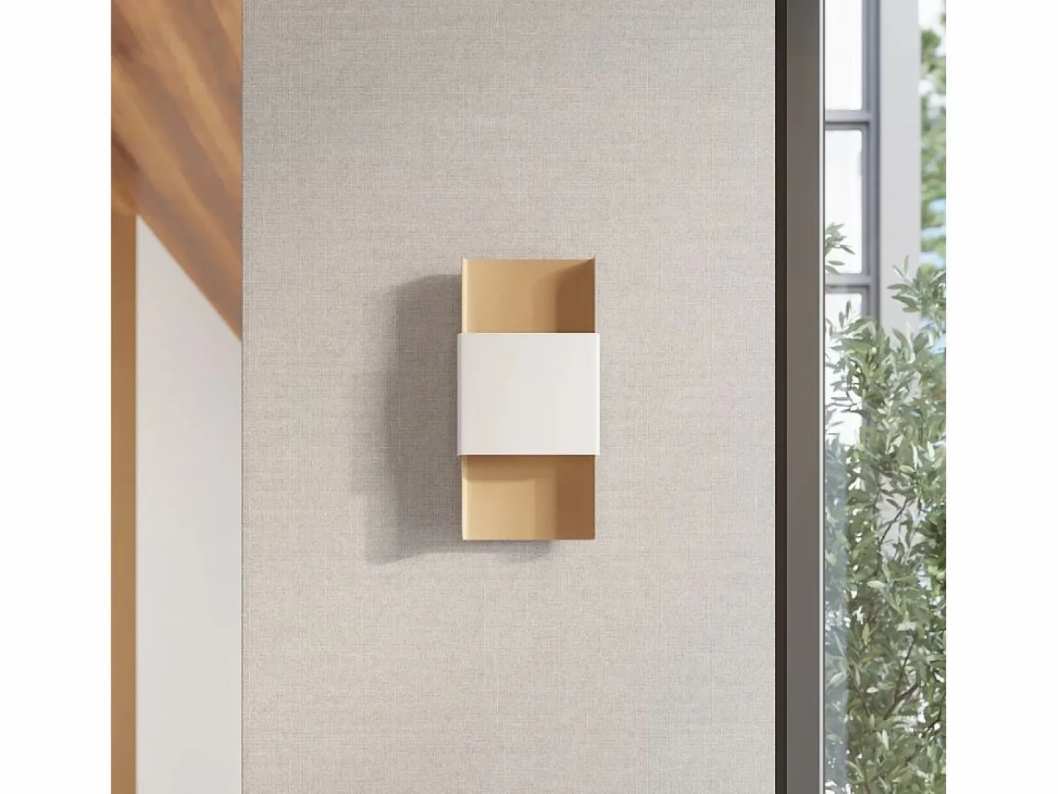Best Lámparas de pared Zelfon moderno de acero - 2 fuentes luminosas 3000K - L.20 x A.40 cm - oro/blanco Plafón