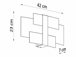 Clearance Lámparas de pared Zelora moderno de acero/vidrio - 2 fuentes luminosas 4000K - L.42 x A.23 cm - Aplique Para Pared