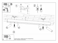 Online Sollux Lighting Lámparas de techo Astix moderno de aluminio - 4 fuentes luminosas 3000K - L.60 x A.20 cm - Blanco