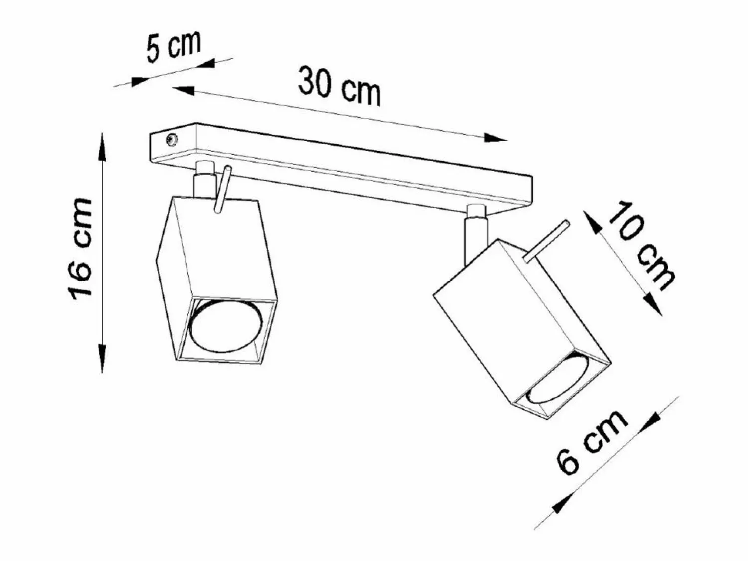 Online Lámparas de techo Briow moderno de acero - 2 fuentes luminosas 3000K - L.30 x A.16 cm - Plafón