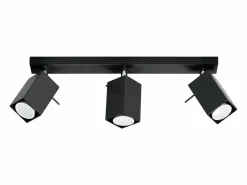 Sale Sollux Lighting Lámparas de techo Briow moderno de acero - 3 fuentes luminosas 4000K - L.45 x A.16 cm - Negro