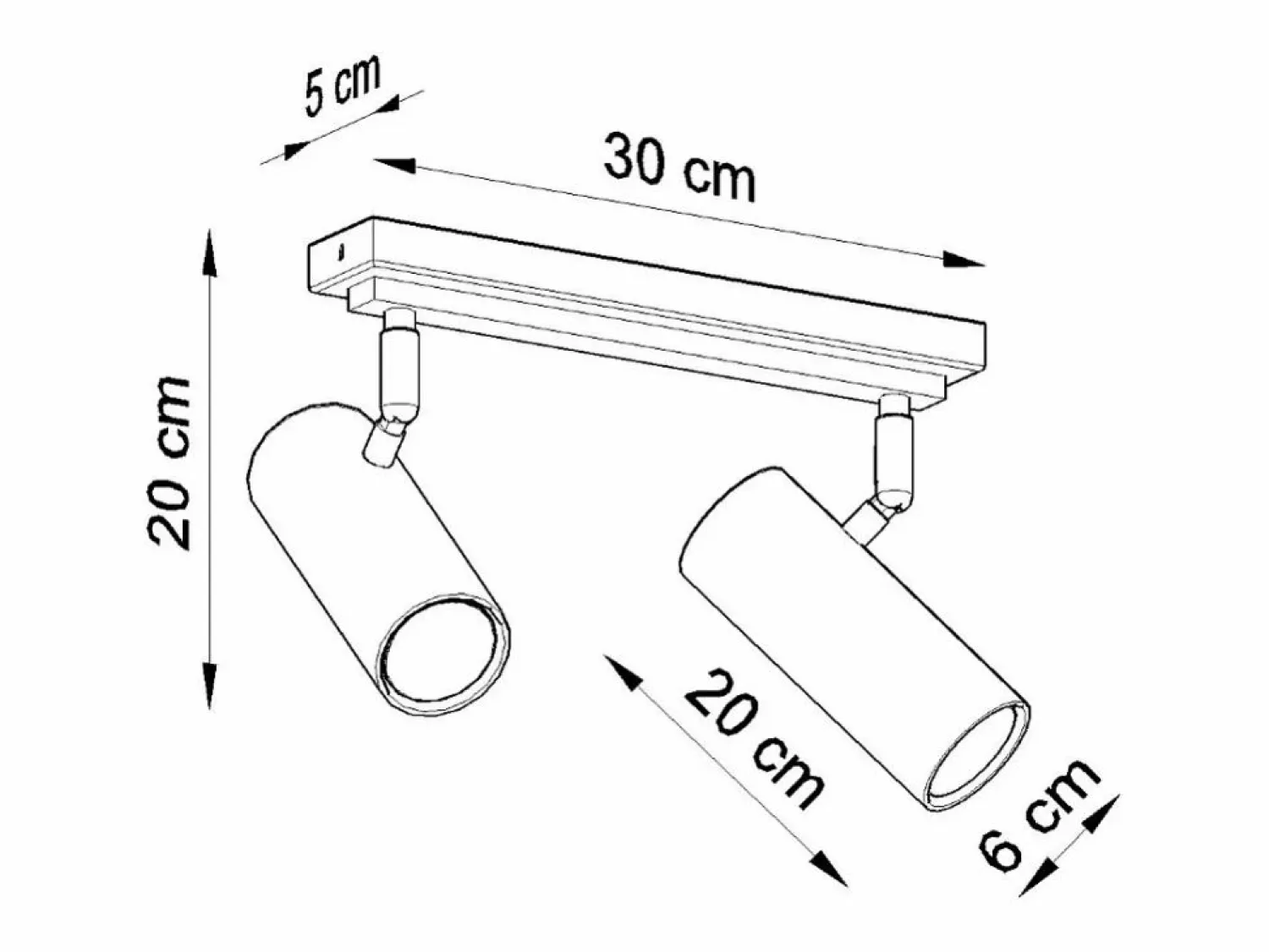 Sale Lámparas de techo Invicta moderno de acero - 2 fuentes luminosas 4000K - L.30 x A.20 cm - Plafón