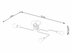 Sollux Lighting Lámparas De Techo Vector Industrial De Acero - 4 Fuentes Luminosas - L.78 X A.15,5 Cm -