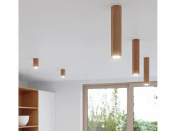Lámparas de techo Xenor escandinavo de madera - 6 fuentes luminosas 3000K - L.120 x A.20 cm - roble Plafón
