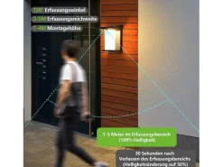 NETTLIFE Lámparas solares para exteriores con sensor de movimiento - Lámpara solar de pared para exteriores 2 modos, impermeable 3000 K, blanco cálido