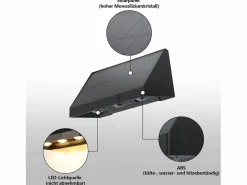 NETTLIFE Lámparas solares para exteriores - Aplique solar de pared para exteriores luces LED de pared para exteriores blanco cálido de 3000 K 2 modos