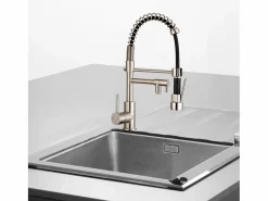 Outlet Logus Mezclador para fregadero con ducha móvil, estilo acero inoxidable Grifo De Cocina