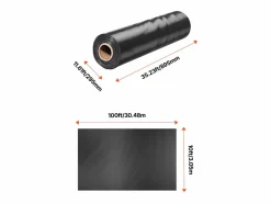 Lona de Plástico Resistente SucceBuy Rollo de Película de Plástico de 0,35 mm, 305 x 3048 cm, Película Blanca y Negra de Alta Resistencia Invernadero De Jardín