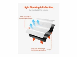 Lona de Plástico Resistente SucceBuy Rollo de Película de Plástico de 0,35 mm, 305 x 3048 cm, Película Blanca y Negra de Alta Resistencia Invernadero De Jardín