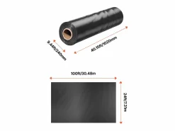 Online Lona de Plástico Resistente SucceBuy Rollo de Lámina de Plástico de 0,15 mm, 731,5 x 3048 cm, Polietileno de Alta Resistencia Negro