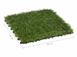 Clearance Losetas de césped artificial 22 uds 30x30 cm Césped Artificial