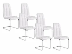 Outlet Vente-unique Lote 6 sillas NADYA - Piel sintética y metal Color Blanco