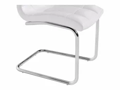 Outlet Vente-unique Lote 6 sillas NADYA - Piel sintética y metal Color Blanco
