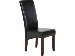 Outlet Vente-unique Lote 6 sillas ROVIGO - Piel sintética marrón brillante Marru00f3n chocolate