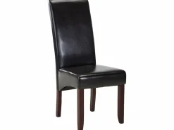 Outlet Vente-unique Lote 6 sillas ROVIGO - Piel sintética marrón brillante Marru00f3n chocolate