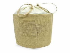 Online Lote de 10 bolsas redondas de yute con cierre de cordón h 26 cm x 25 cm resistentes Cubo De Basura Para Cocina