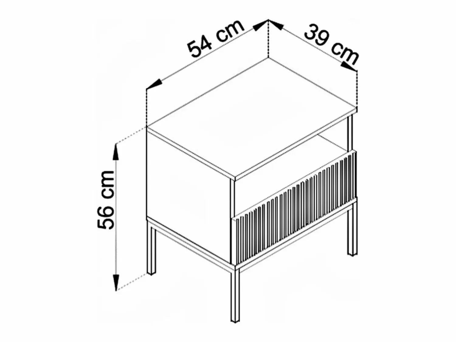 Vente-unique Lote de 2 mesitas de noche 1 cajón y 1 nicho con LEDs en MDF y cristal ahumado beige - OVILA