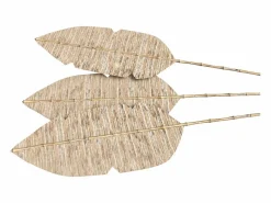 Outlet Rendez-Vous Déco Lote de 3 palmas de jacintos de agua y bambú - Major Beige
