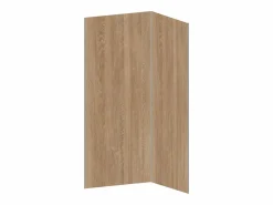 Hot Vente-unique Lote de 2 paneles de ducha efecto madera de aluminio Ancho 90 x 120 x Alt. 210 cm ENEKO Color natural oscuro