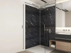 Best Lote de 2 paneles murales de ducha con efecto mármol de aluminio 2 x Ancho 90 x Alt. 210 cm ENEKO Panel De Pared|Panel Mural Para Ducha