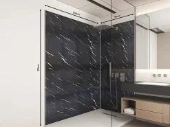 Lote de 2 paneles murales de ducha efecto mármol de aluminio Ancho 90 x 120 x Alt. 210 cm ENEKO Panel De Pared|Panel Mural Para Ducha