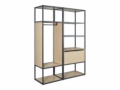 Best Lote de 2 percheros de madera y metal OSLO Armario Abierto, Vestidor