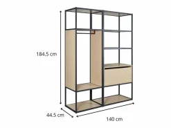 Best Lote de 2 percheros de madera y metal OSLO Armario Abierto, Vestidor