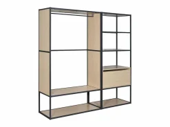 Clearance Lote de 2 percheros de madera y metal OSLO Gris
