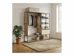 Clearance Lote de 2 percheros de madera y metal OSLO Gris