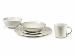 Online Lote de 6 Platos Llanos Stone Marfil 27 cm - Colección Moderna y Acogedora Vajilla|Vajilla