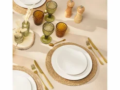 MEDARD DE NOBLAT Lote de 6 Platos Postre Stone Marfil 20 cm - Colección Moderna en Gres Colorido por Médard de Noblat