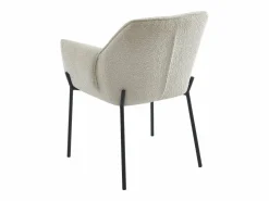Clearance Vente-unique Lote de 2 sillas con reposabrazos de tela de rizo y metal negro - - AKETI Crema
