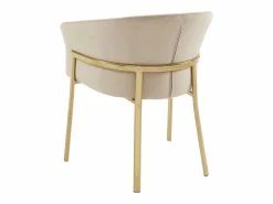Hot Vente-unique Lote de 2 sillas con reposabrazos de terciopelo y metal dorado - - ZAOVA Beige