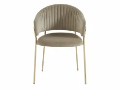 Best Vente-unique Lote de 6 sillas de terciopelo y metal dorado - - MADOLIA Beige