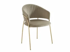 Best Vente-unique Lote de 6 sillas de terciopelo y metal dorado - - MADOLIA Beige