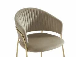Best Vente-unique Lote de 6 sillas de terciopelo y metal dorado - - MADOLIA Beige