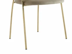 Best Vente-unique Lote de 6 sillas de terciopelo y metal dorado - - MADOLIA Beige