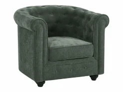 Clearance Vente-unique Lote de 2 sillones en tela color CHESTERFIELD Verde